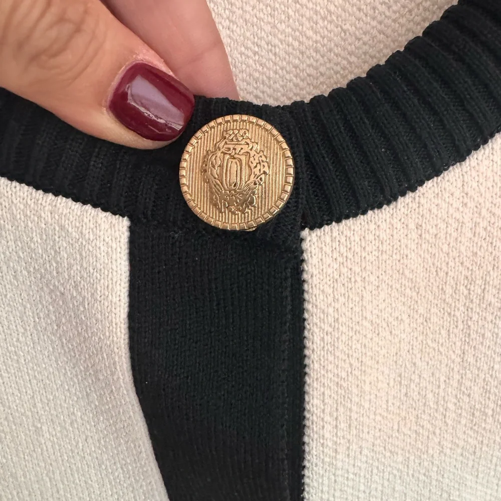 Zara Cream and Black Cardigan Sweater - Picture 3 of 4
